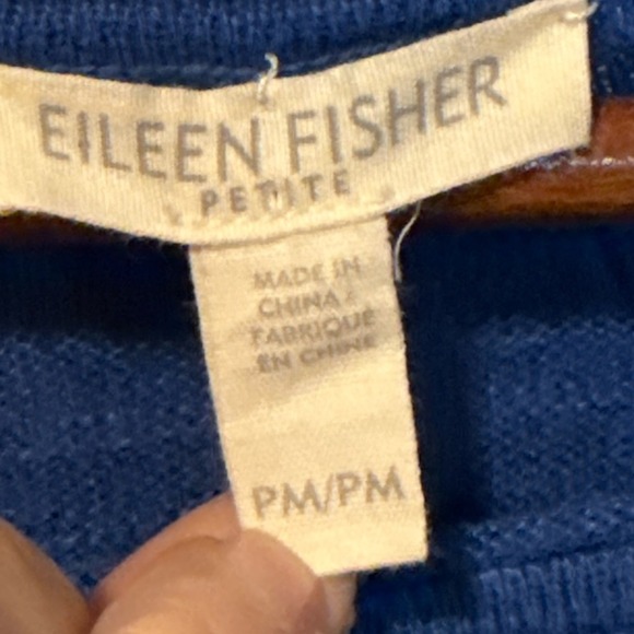 Eileen Fisher Linen Cotton Knit Asymmetrical Tunic Top M Petite Lightweight - Picture 2 of 8